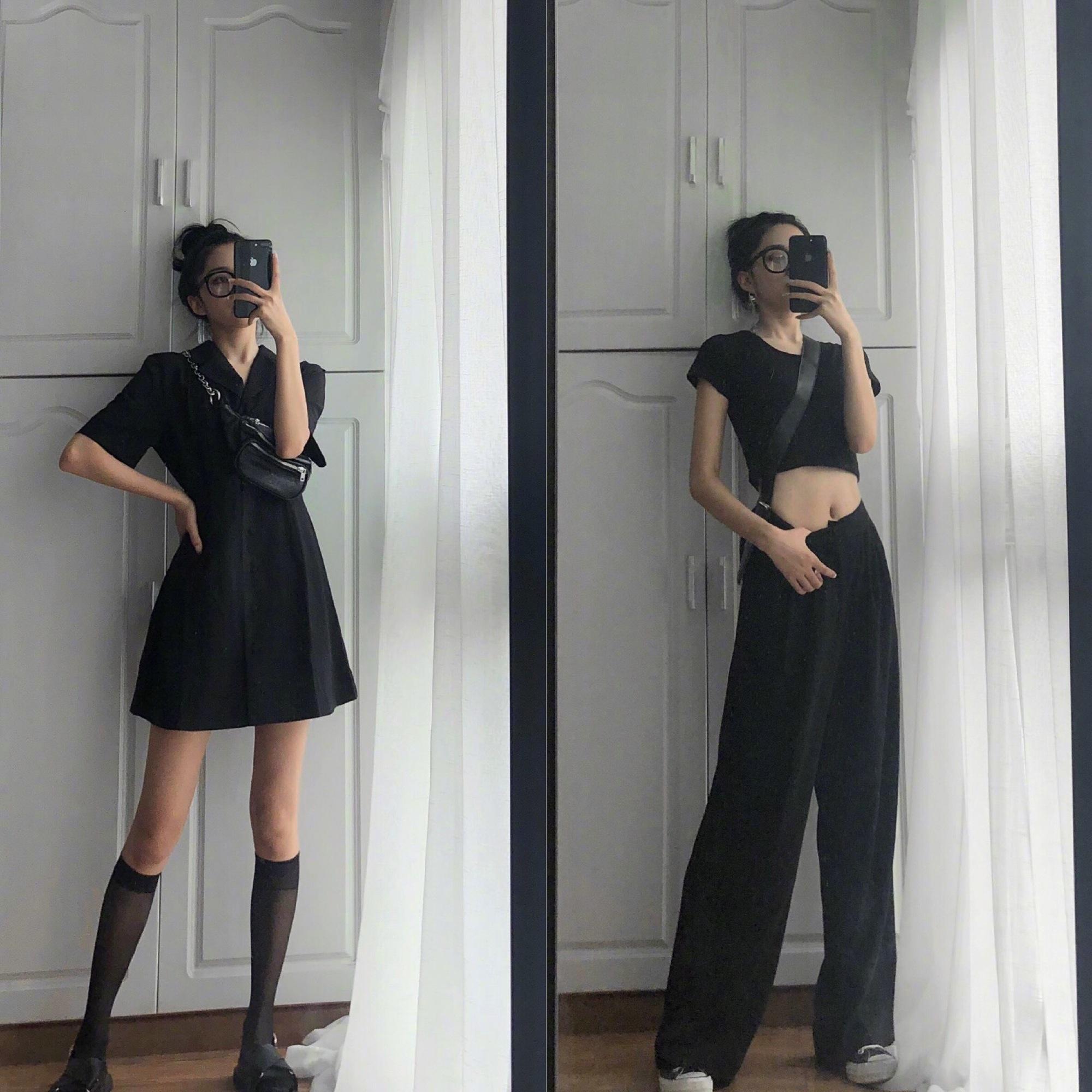 夏日甜酷的黑白色系穿搭合集,清爽又性感的穿搭拒绝甜腻～9494