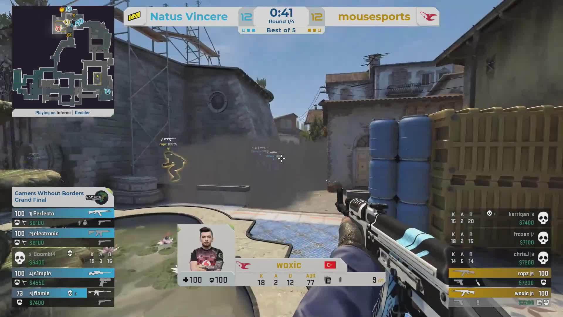 s1mple这一枪盲狙穿烟,除了运气因素之外