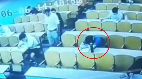 监控|大学生作弊被抓后坠亡 在考场哭了近20分钟