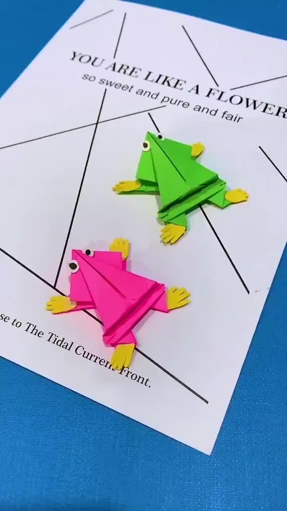 这样可以折跳好远的小跳蛙