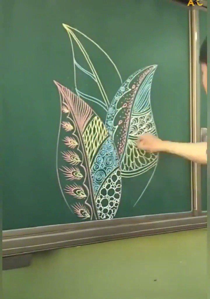 粉笔绘画合集,要是当年出黑板报时我有这个技能就好啦!