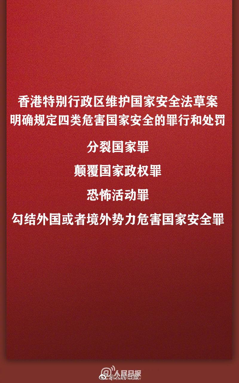 划重点九图了解港版国安法草案重点有哪些