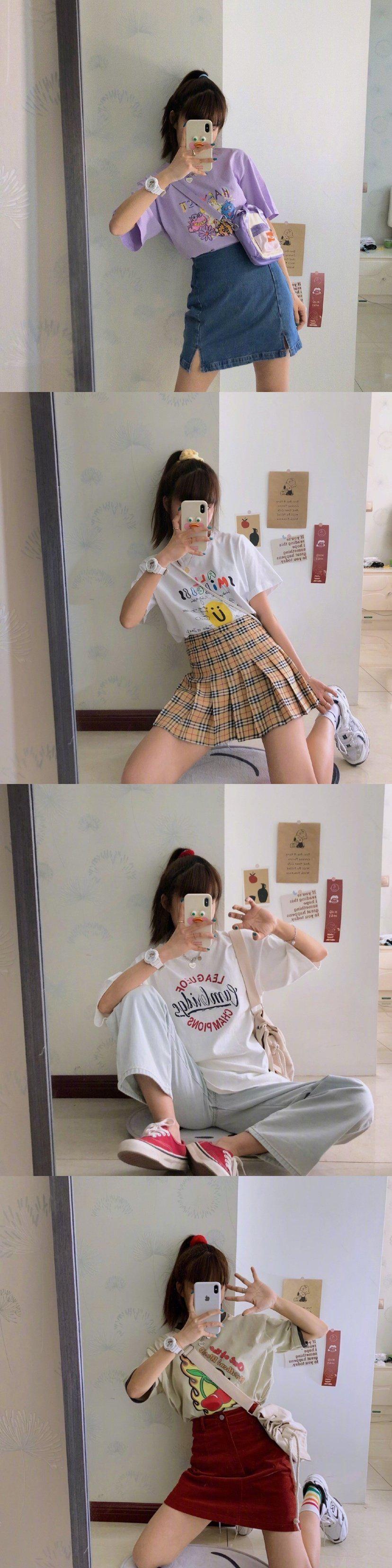 元气满满的学生党夏日穿搭自拍集