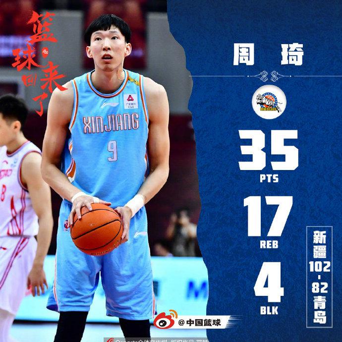 CBA本轮星中之星 周琦再现大魔王本色_CBA_新浪竞技风暴_新浪网