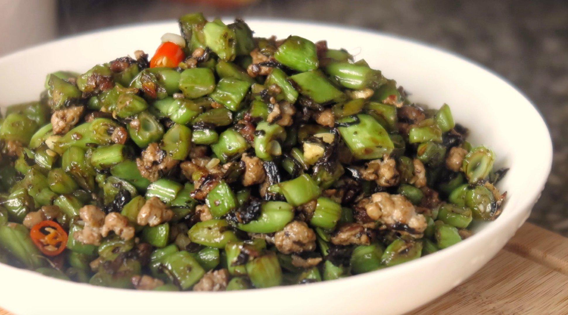 榄菜肉末四季豆
