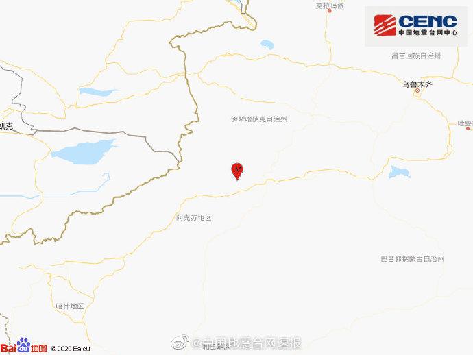 北青网综合|新疆阿克苏地区拜城县发生3.3级地震 震源深度10千米