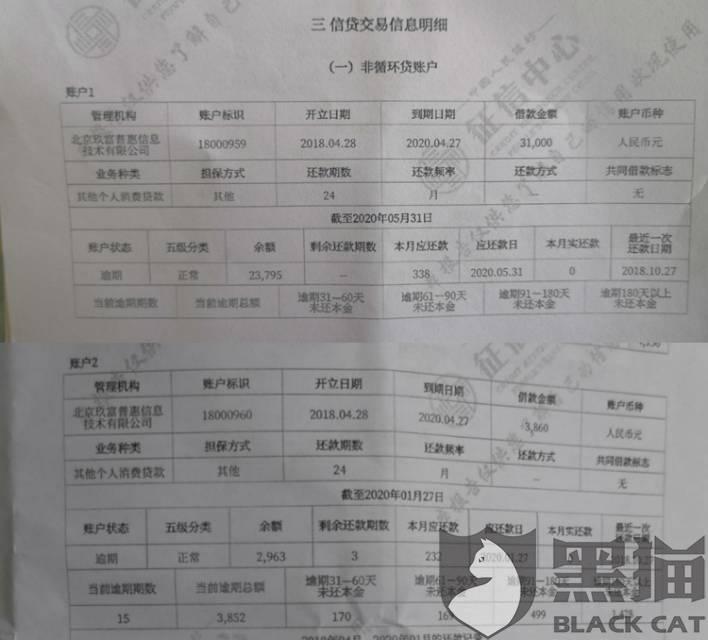 黑猫投诉:从未在此平台贷款,征信上却显示有此平台的贷款并逾期.