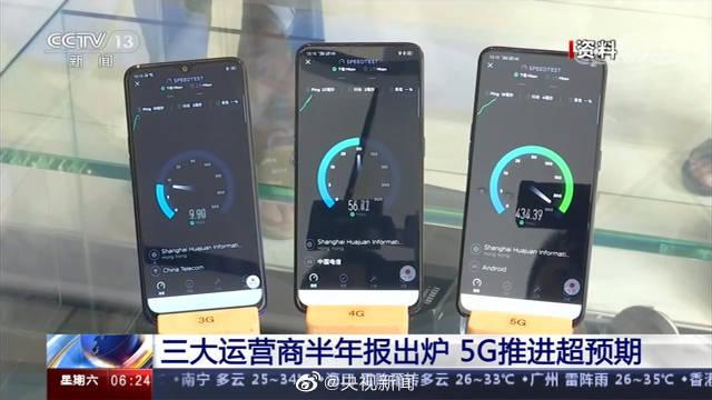三大运营商半年报显示5G推进超预期