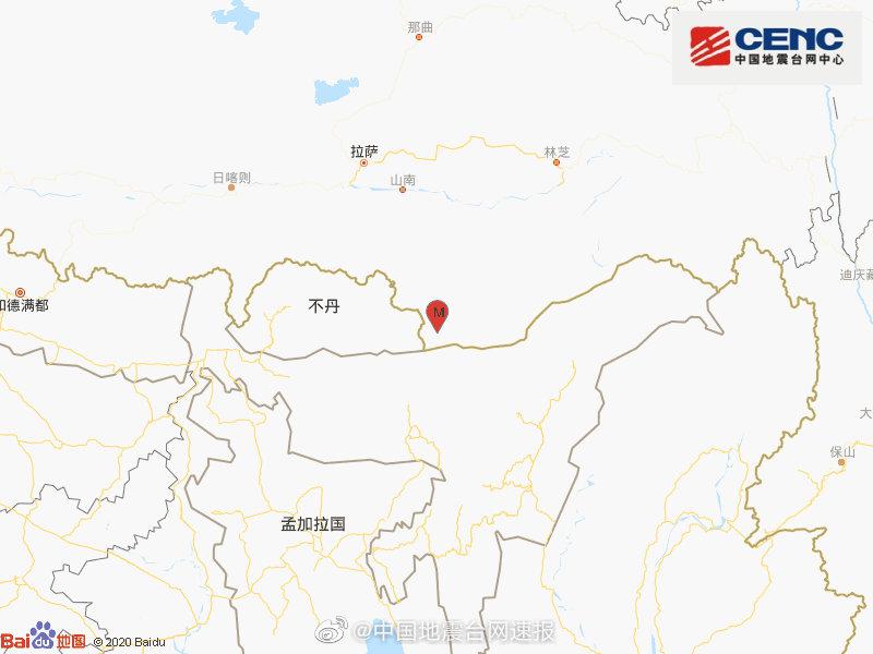 北青网综合|西藏山南市错那县发生3.0级地震 震源深度10千米