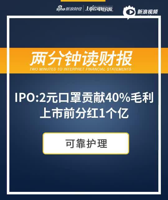 2分钟读财报|可靠护理IPO:2元口罩贡献40%毛利 上市前分红1个亿