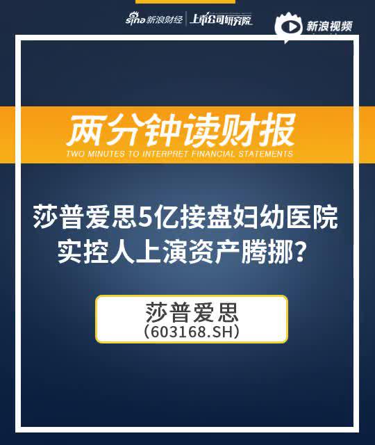 2分钟读财报|莎普爱思5亿接盘妇幼医院 实控人上演资产腾挪？