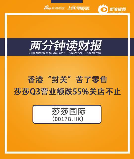 2分钟读财报|香港“封关”苦了零售 莎莎Q3营业额跌55%关店不止