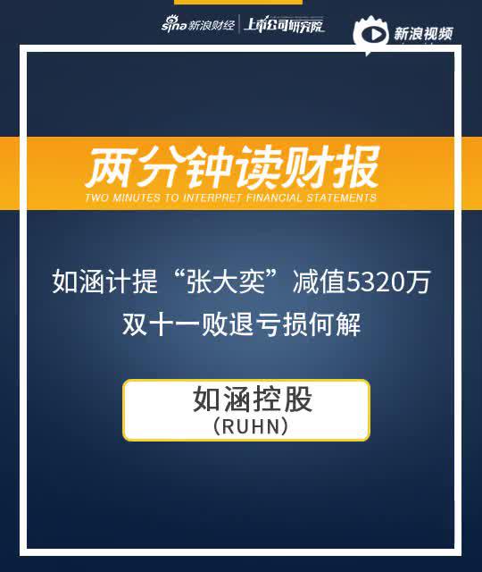 2分钟读财报|如涵计提“张大奕”减值5320万 双十一败退亏损何解