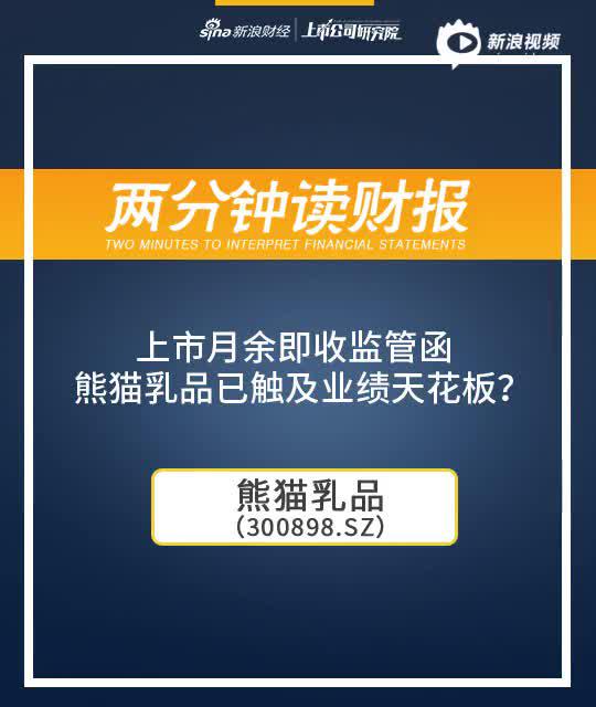 2分钟读财报|上市月余即收监管函 熊猫乳品已触及业绩天花板？