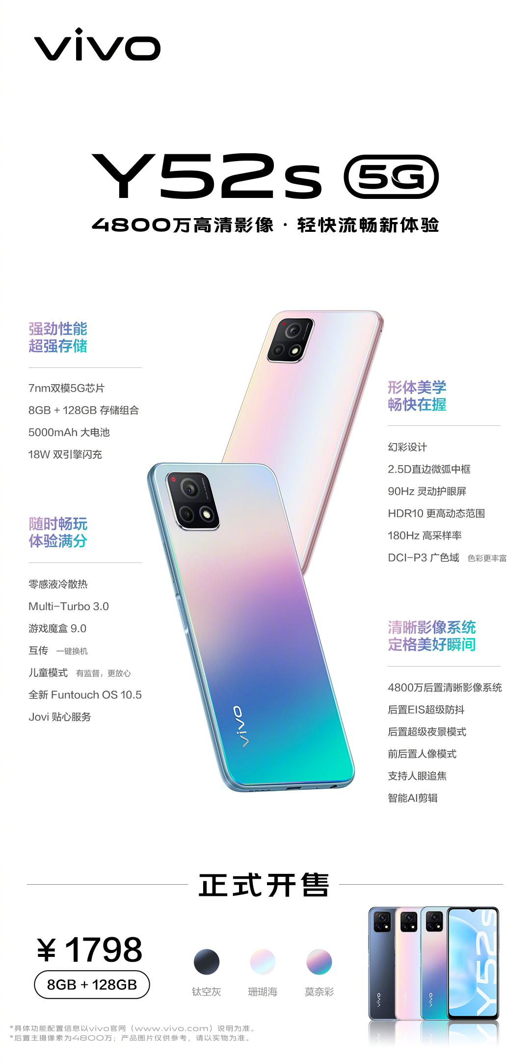 京东vivo y52s 5g手机1798元直达链接