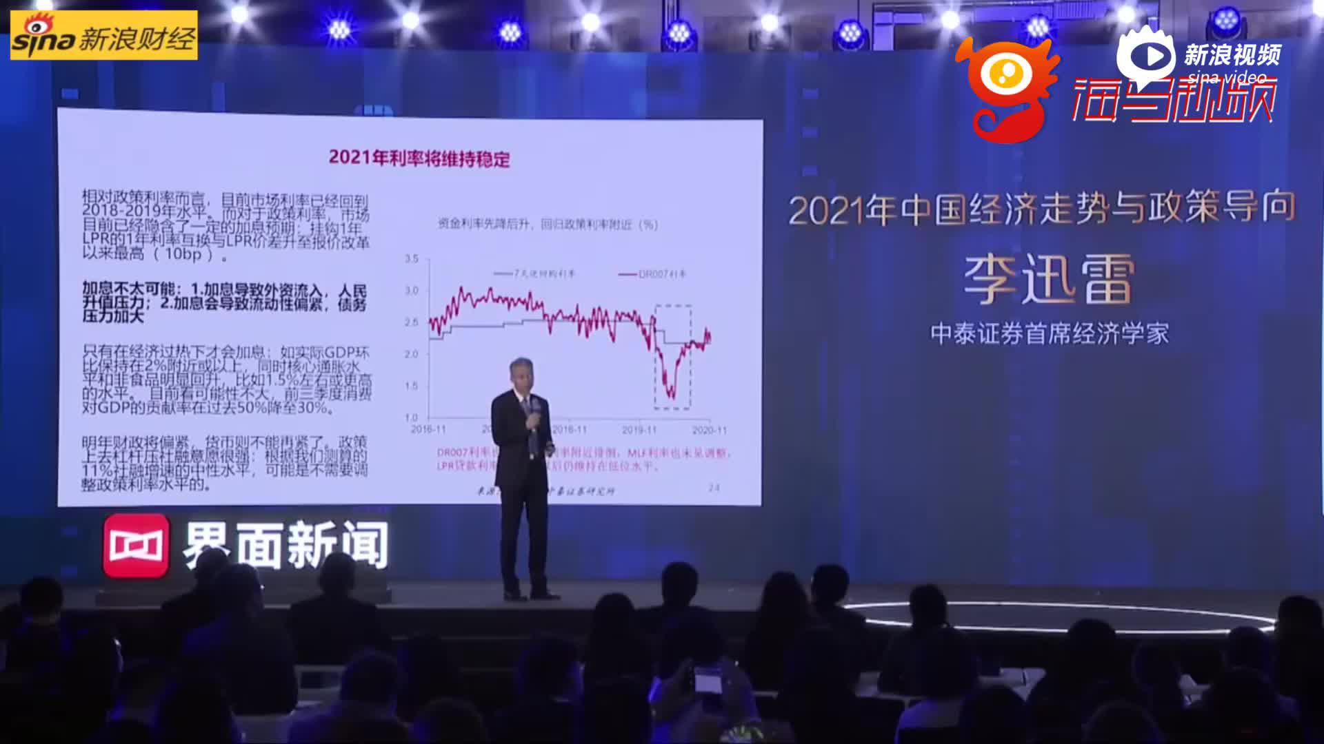 李迅雷：加息是不可能的 明年利率水平会维持平稳