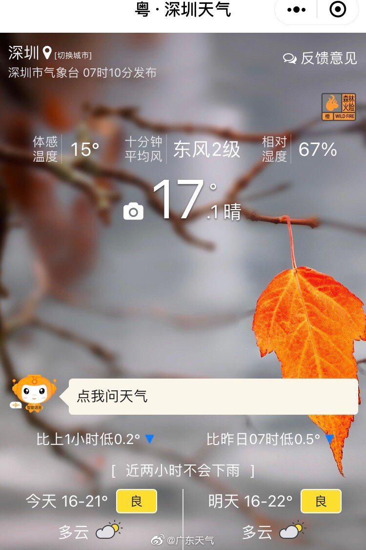 广东 今天早晨除了粤北 各地气温基本都有15 新浪新闻