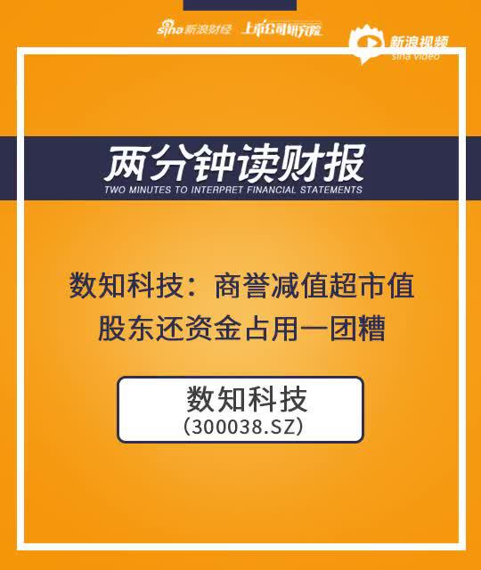 2分钟读财报|数知科技一团糟：商誉减值超市值 股东还资金占用