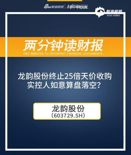2分钟读财报|龙韵股份终止25倍天价收购 实控人如意算盘落空？