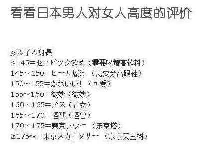 1米6以上就是丑女 日本人为什么歧视高个女生 手机新浪网