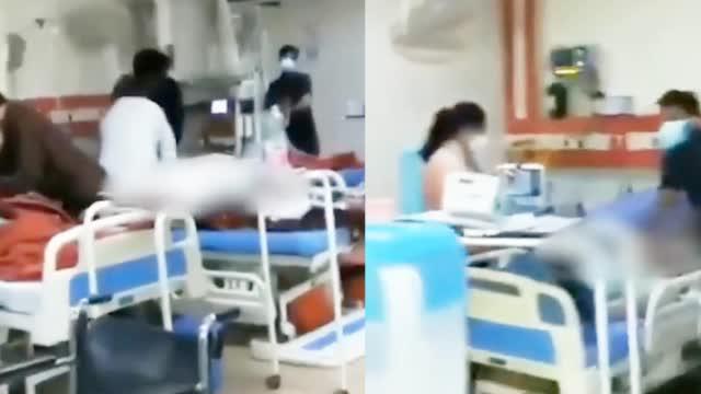 印度医院内垂死新冠患者大口喘气，家属绝望哀嚎 窒息一幕曝光