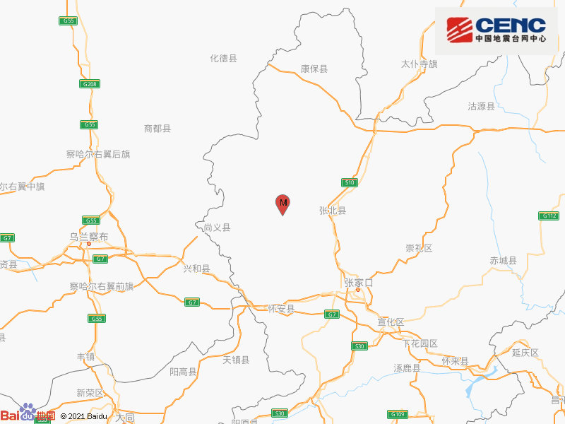 河北张家口市张北县发生2.0级地震 震源深度8千米