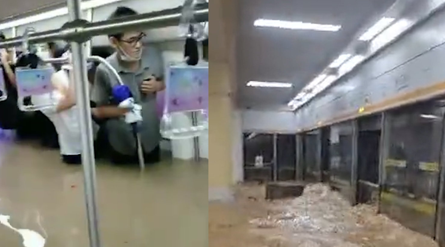 郑州地铁五号线被困者：水漫轨道，乘客踩着工作人员的腿上站台-新闻频道-和讯网