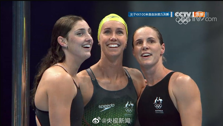 女子4×100米自由泳接力新世界纪录诞生_新浪新闻