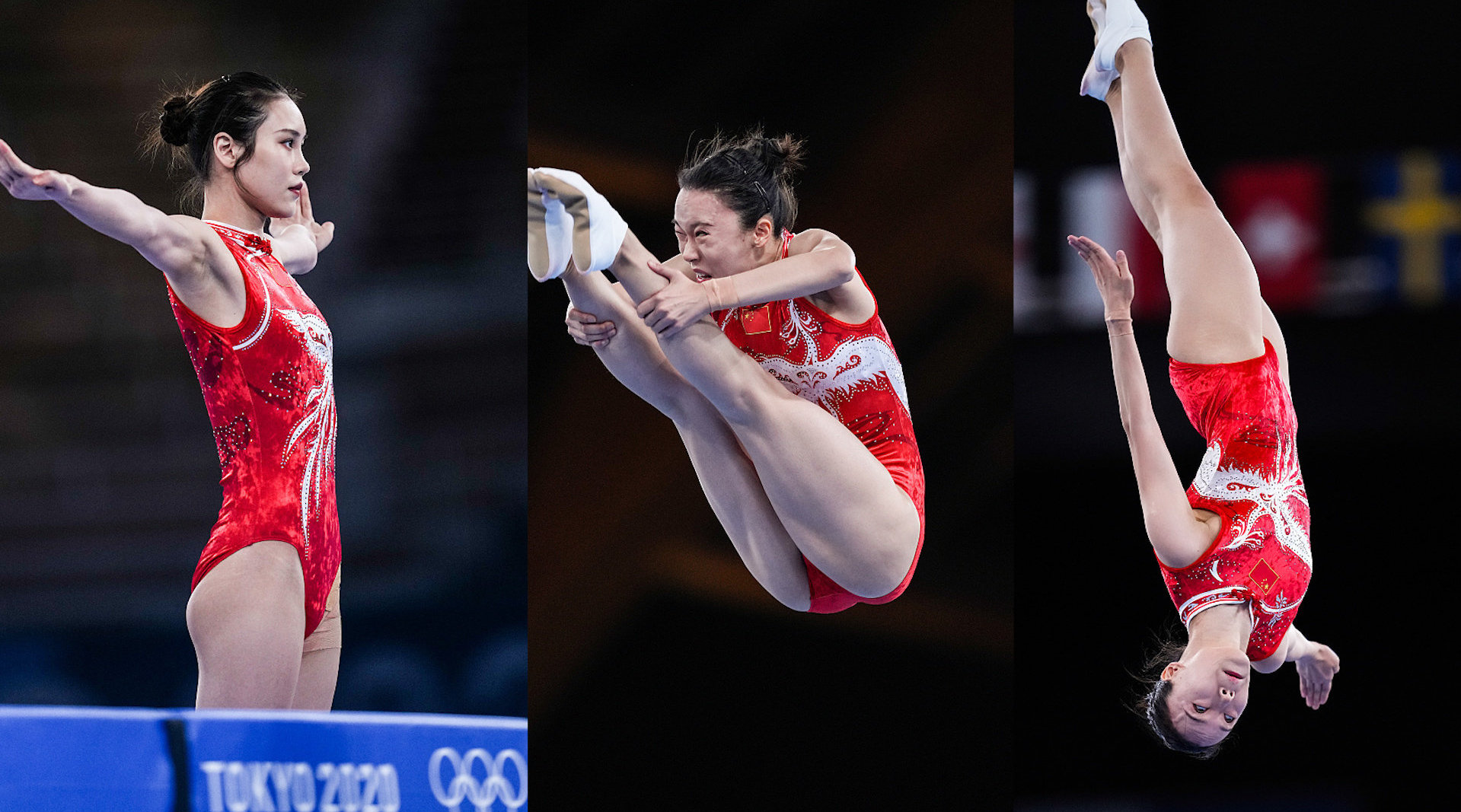 女子蹦床夺金摘银现场 如火凤凌空翻飞 解说连赞:空中一根针_手机新浪