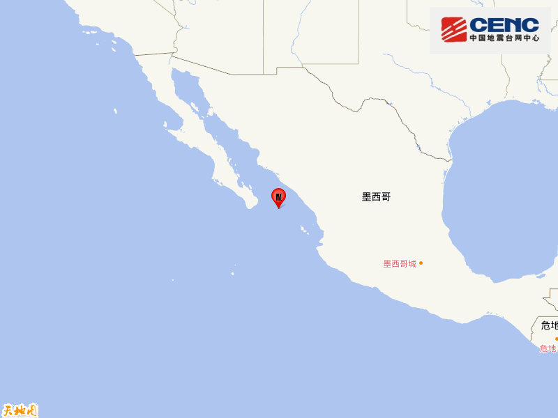 墨西哥中部沿岸远海发生5.7级地震，震源深度10千米