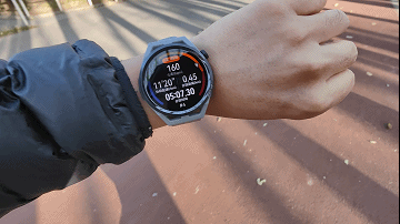 科技犬是一名运动达人,使用华为watch gt runner支持"户外跑步"模式