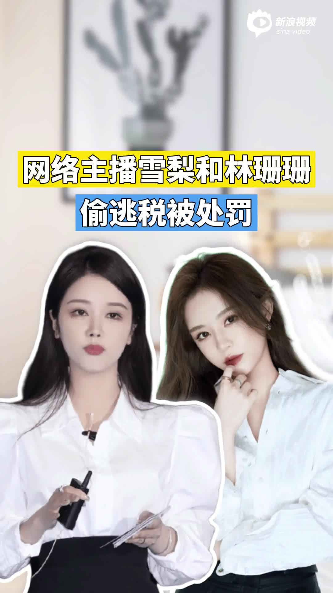 网络主播雪梨和林珊珊偷逃税被处罚