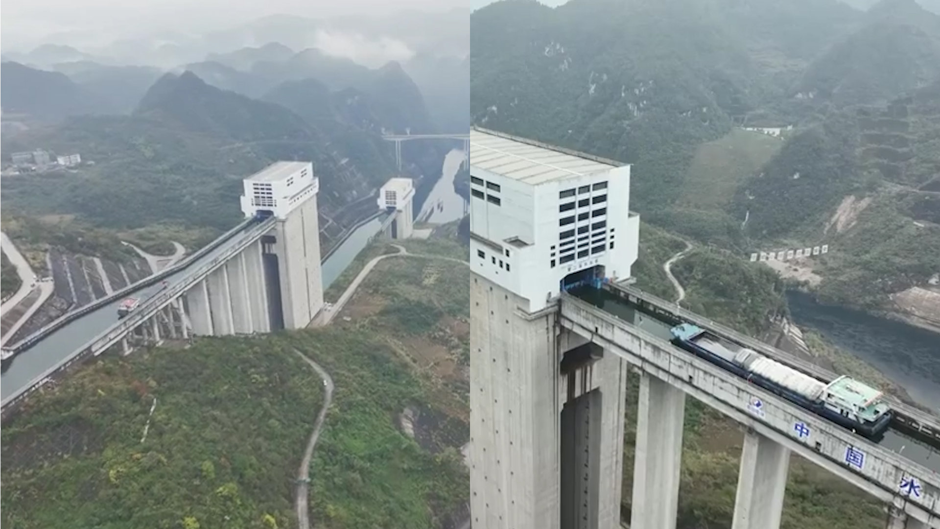 罕见！船过贵州水电站需悬空穿行，“船在天上行”创6项世界之最