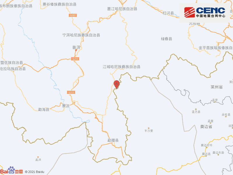 云南西双版纳州勐腊县附近发生3.1级左右地震