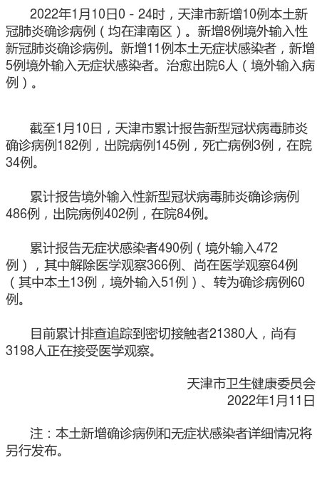 天津新增10例本土确诊，均在津南区
