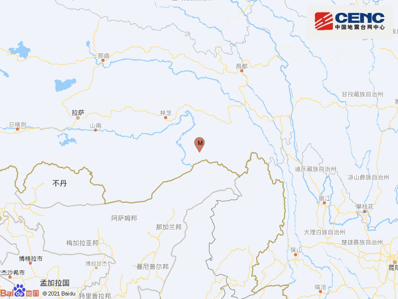 西藏林芝市墨脱县发生3.6级地震，震源深度10千米
