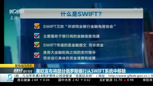 美欧宣布将部分俄罗斯银行从swift系统中移除