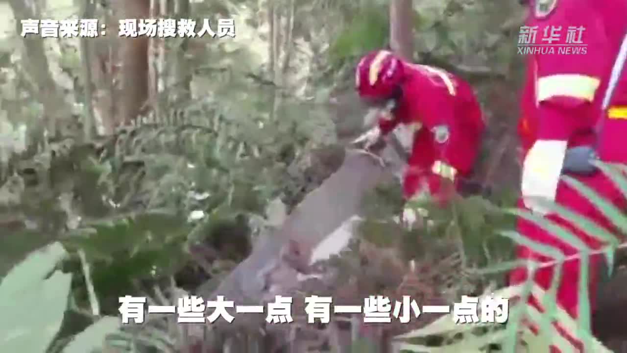 藤县空难事故现场搜救发现飞机残骸