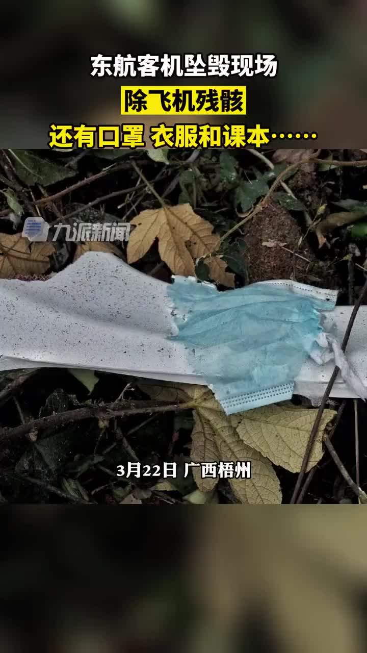东航坠机现场发现口罩衣服和课本