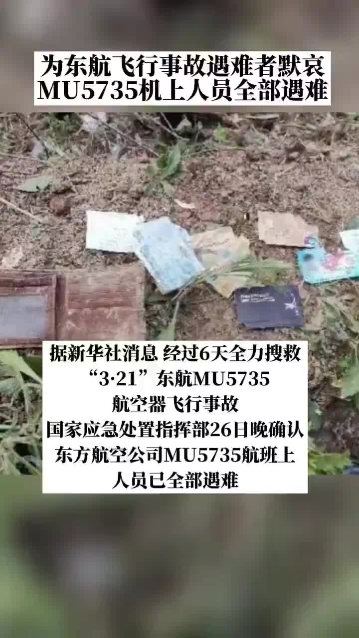 为东航飞行事故遇难者默哀mu5735机上人员全部遇难