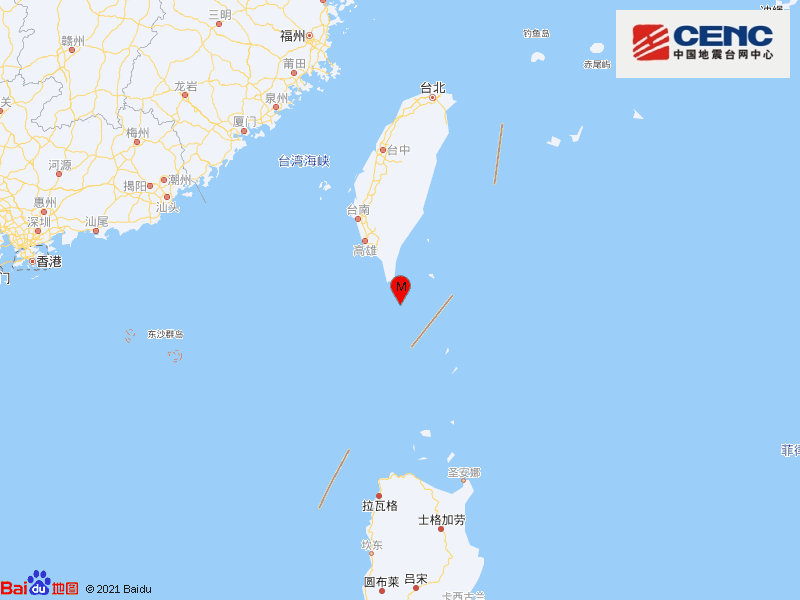 台湾屏东县海域发生5.1级地震，震源深度18千米
