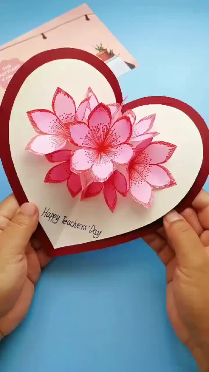 折纸手工制作,好看的立体花花贺卡,真是有创意又很有趣 马住……_手机