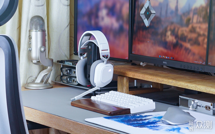 享受沉浸游戏体验!美商海盗船HS80白色版耳机!_新浪众测