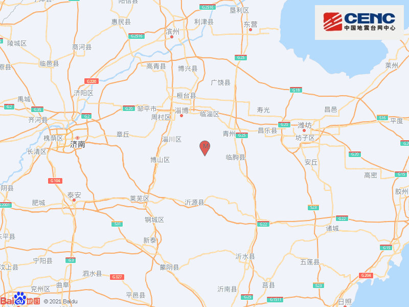 山东潍坊市青州市发生3.4级地震，震源深度8千米