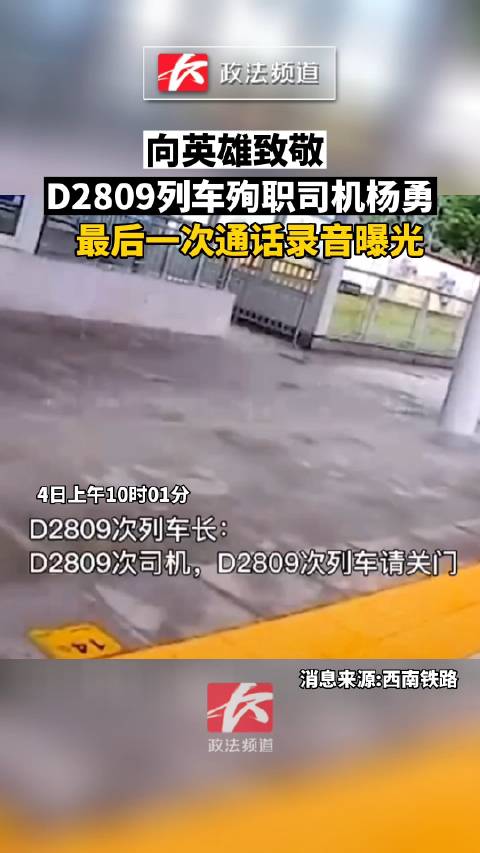 致敬英雄！D2809列车殉职司机杨勇 最后一次通话录音曝光