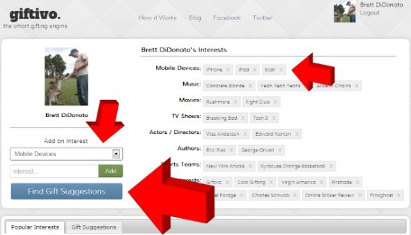 Giftivo能够根据用户Facebook好友的兴趣爱好，推荐更符合需求的礼物