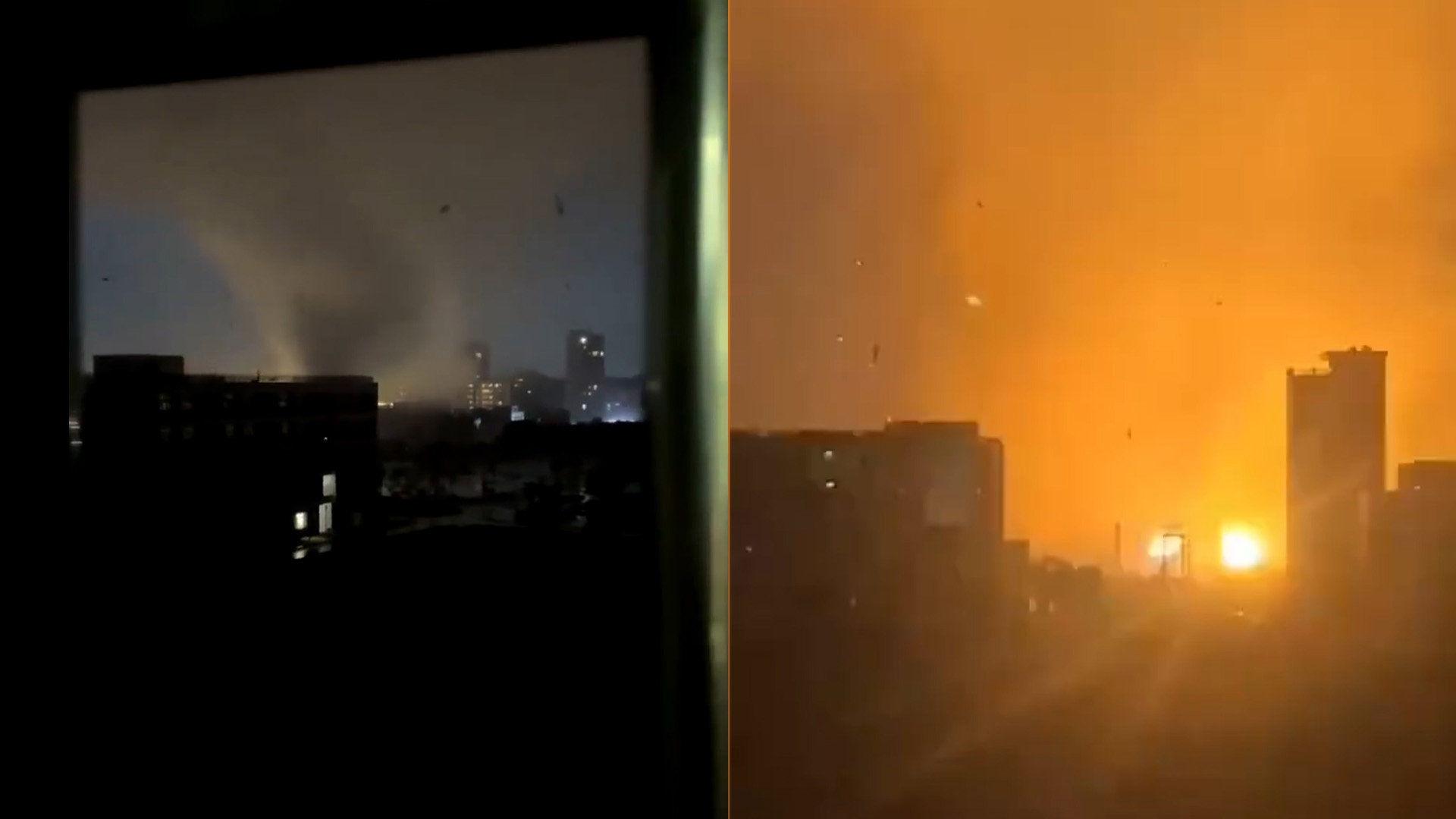 多视角直击广州龙卷风：席卷城区之处爆出火花，燃爆一瞬亮如白昼