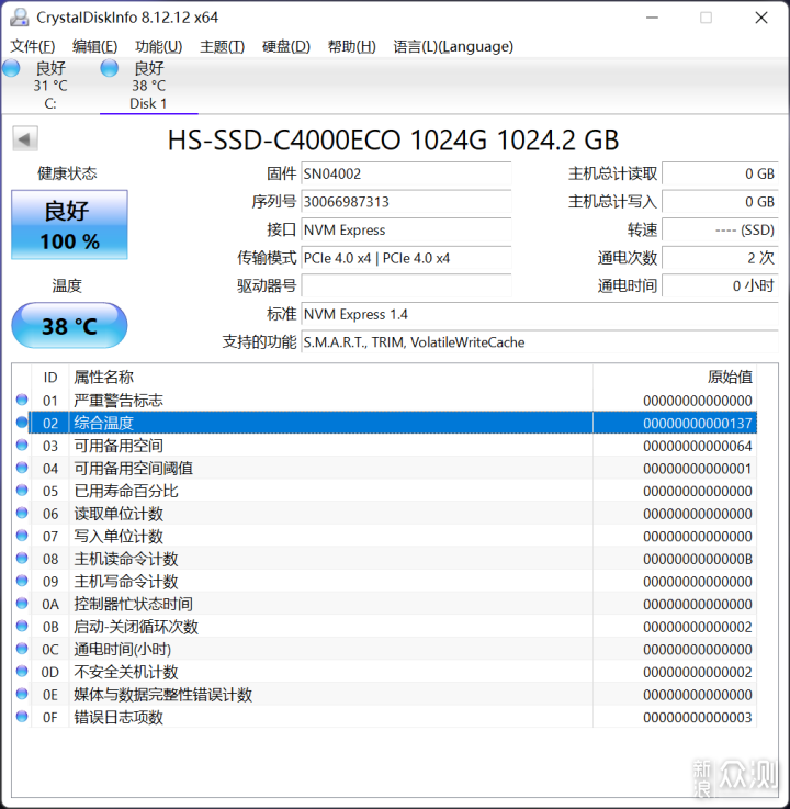 海康存储C4000ECO 1TPCIE4.0 M.2固态硬盘评测_新浪众测