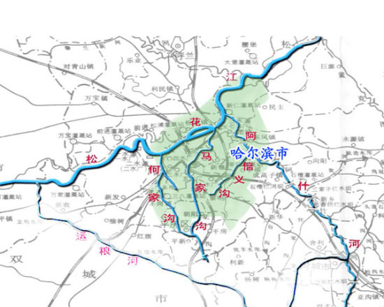 三沟一河示意图