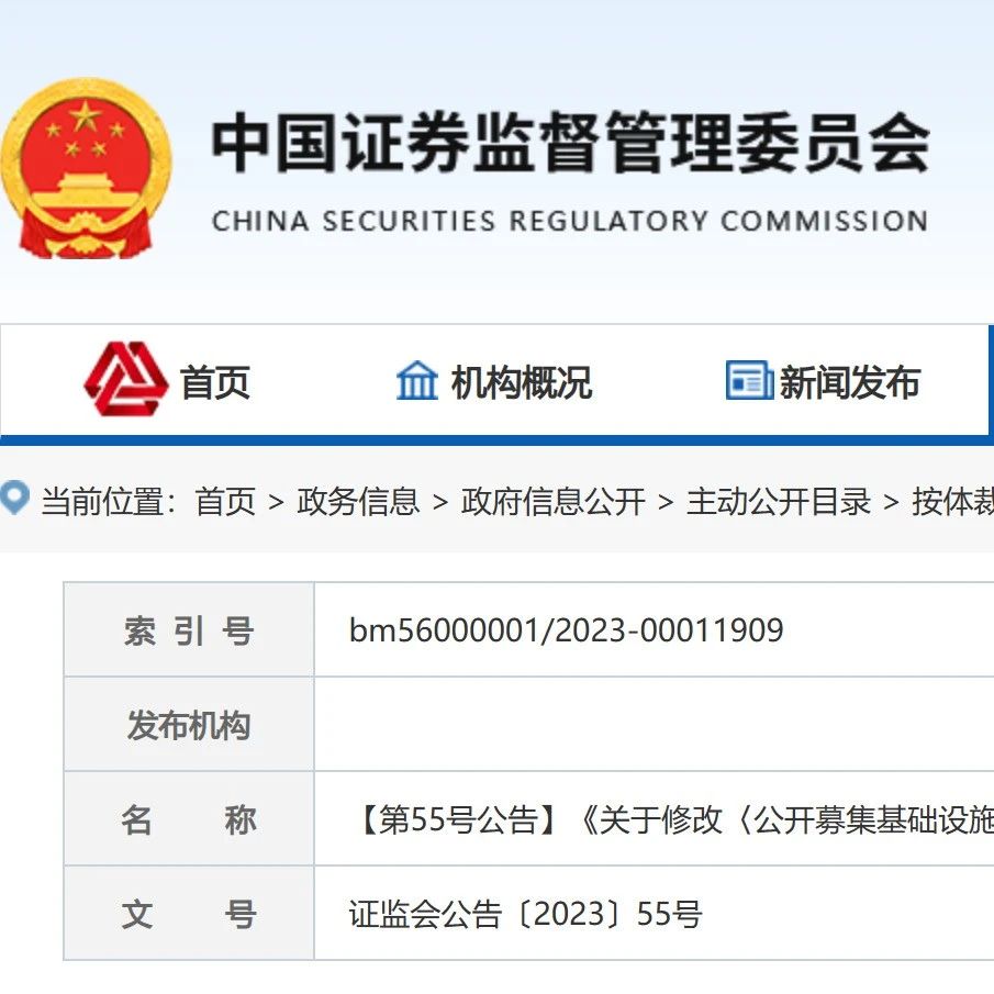 证监会:【第55号公告】《关于修改〈公开募集基础设施证券投资基金指引(试行)〉第五十条的决定》|现金流|资产证券化|中国证券监督管理委员会 ...
